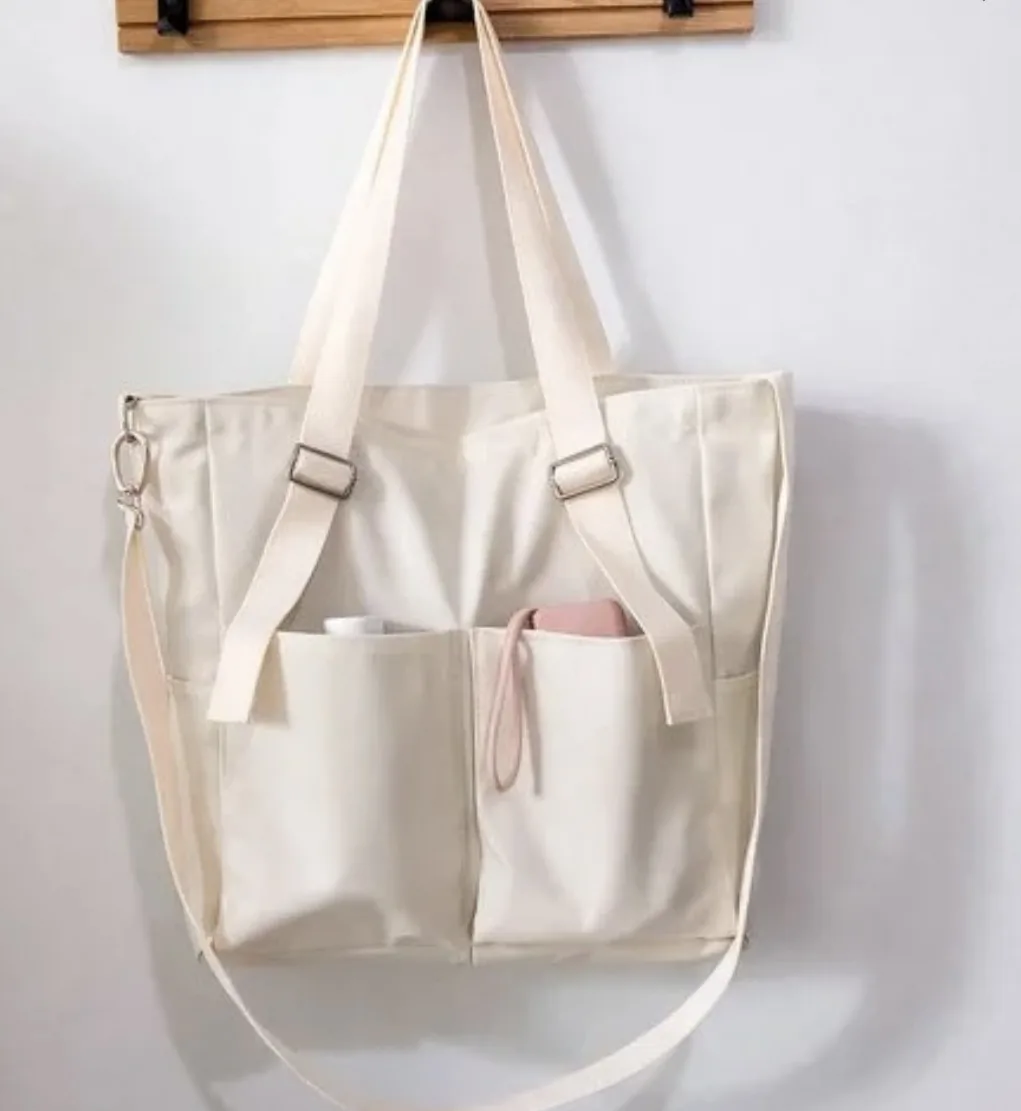 Bolsa tote de ombro com alça transversal reforçada