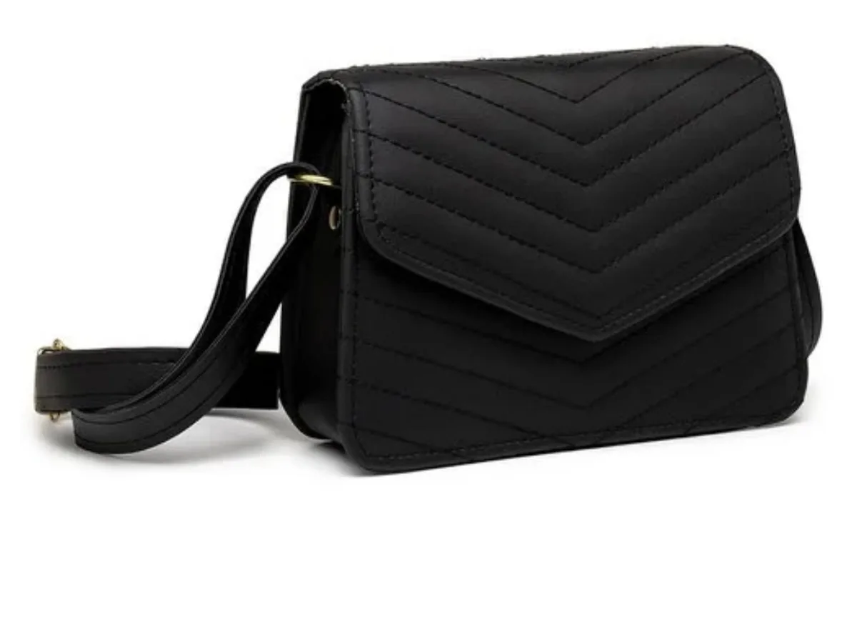 Bolsa mini texturizada casual com alça transversal